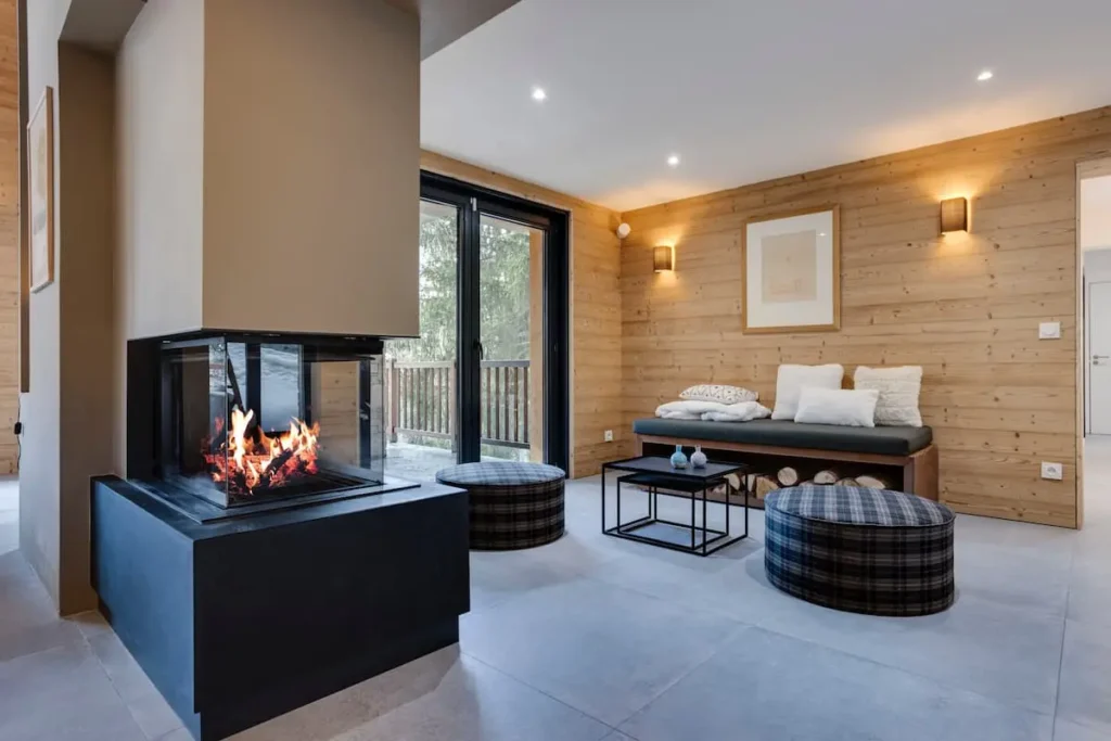 chalet with fireplace
