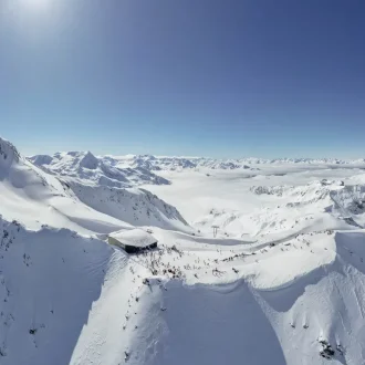 Vue aérienne La Plagne Live 3000 Paradiski Savoie Alpes